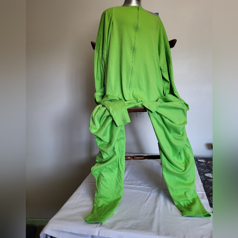 Vintage 80s Neon Lime Green Acid Green Jumpsuit Jumper